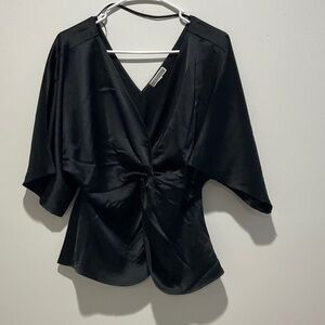 Satin Wrap Style Blouse